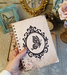 Caderno Luxo - Vintage Borboleta