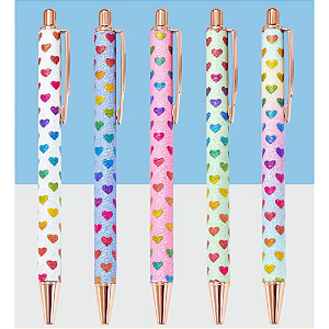 Caneta Metálica LUXO Glitter Love Sortida