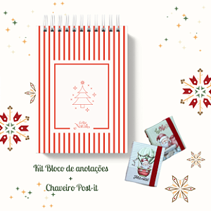 KIT NATAL 15: Bloquinho + Chaveiro Post It (Capas iguais)