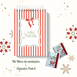KIT NATAL 18: Bloquinho + Chaveiro Post It (Capas iguais)