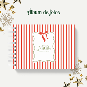 Álbum de fotos - Natal (Listrado Vermelho)