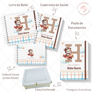 Kit III Memórias - Ursinho Avião