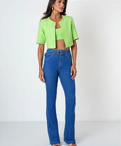 Calça Jeans Flare Com Cinto  F62297P