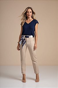 Calça Flor de Lis  com cinto F62330