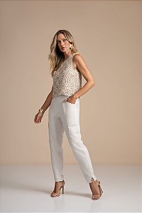 CALÇA LINHO FLOR DE LIS F67322