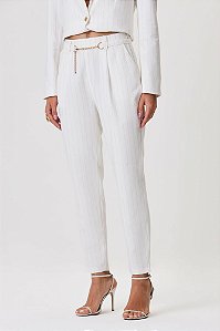 Calça Alfaiataria Carrot Risca de Giz F90978