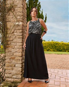 Saia Longa Pietra Com Bolso 807