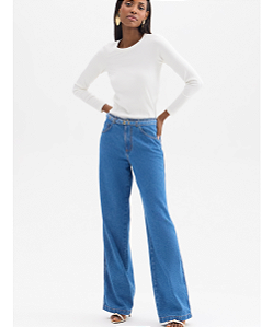 Calça Wide Leg Flor de Lis F22366