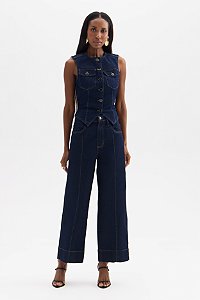Calça Jeans Cropped Flor de Lis F22390