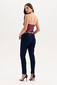 Calça Jeans  Rubi Com Cinto Cigarrete Flor de Lis F22380