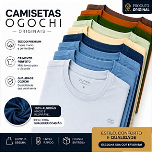 Camiseta Masculina Manga Curta Ogochi Dia Dia 6490001