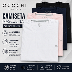 Camiseta Masculina Manga Curta Ogochi Dia Dia