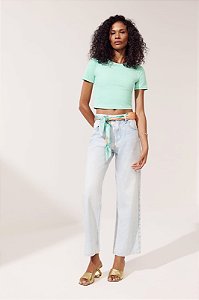 Calça Jeans Ambar Wide Cropped Flor de Lis F62350