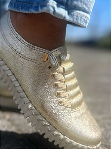 Tenis Feminino Bottero Botsmash Dourado Couro 374102D