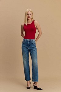 Calça Straight Cropped Flor de Lis F22464