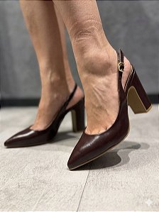 Sapato Feminino Scarpin Slingback Salto Vizzano 1285461