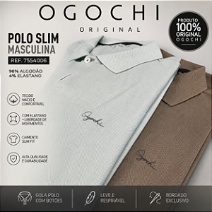 Camiseta Polo Masculina Slim Ogochi 7554006