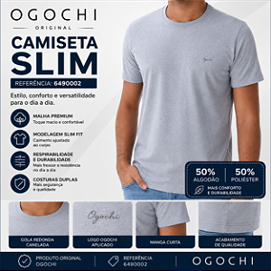 Camiseta Masculina Slim Casual Ogochi 6490002