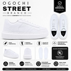 Sapatênis Ogochi Masculino Sintetico Branco
