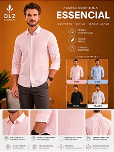 Camisa Masculina Slim Fit ML Dlz D9034