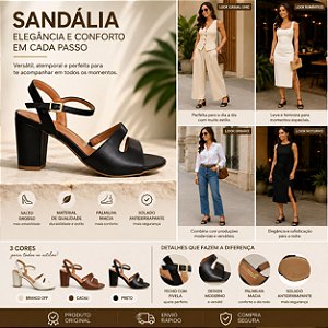 Sandália Feminina Salto Grosso Vizzano Original