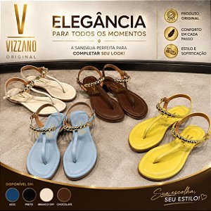 Sandália Rasteirinha Casual Feminina Vizzano Original