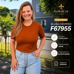 Blusa Cropped Justa Flor de Lis F67955