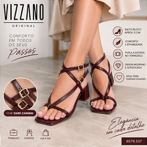 Sandalia Feminino Salto Bloco Vizzano Original