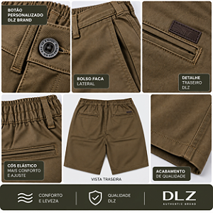 Bermuda Masculina New Chino DLZ