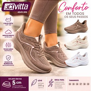Tenis Femenino Activitta Caminhada Corrida Respiravel