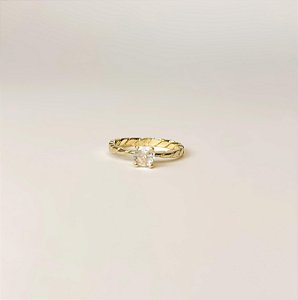 Anel Solitário Torcido