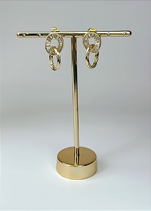 Brinco Pendurado Cravejado de Zircônias