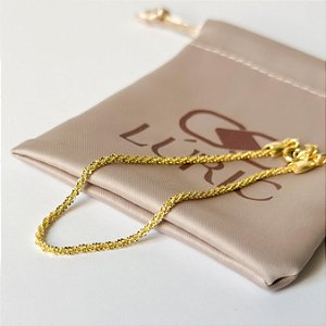 Pulseira Fio Enrolado Diamantado 18cm+2cm