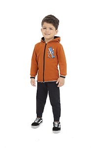 Conjunto moletom com zíper e capuz