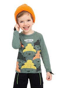 Camiseta de malha manga longa masculina