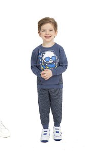 Conjunto masculino de moletom peluciado