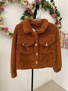 Casaco pelo marrom feminino