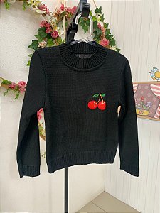 Casaco de fio cereja feminino