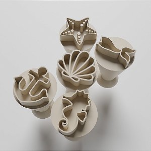 Kit com 05 carimbos para docinhos/brigadeiro - Fundo do Mar 1