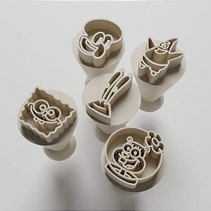 Kit com 05 carimbos para docinhos/brigadeiro - Bob Esponja