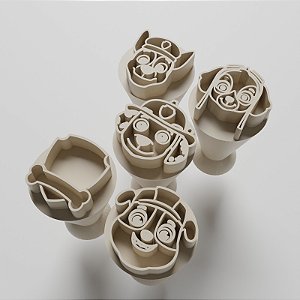 Kit com 05 Carimbos para docinhos/brigadeiro - Patrulha Canina
