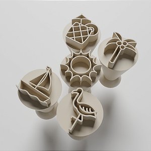 Kit com 05 Carimbos para docinhos/brigadeiro - Tropical 1