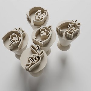 Kit com 05 Carimbos para docinhos/brigadeiro - Galinha Pintadinha 1