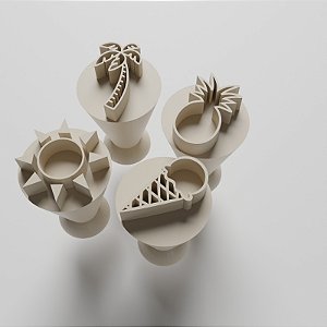 Kit com 04 Carimbos para docinhos/brigadeiro - Tropical 2
