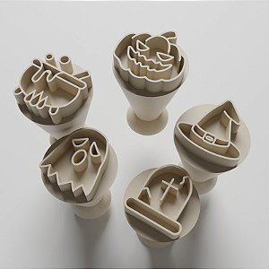 Kit com 05 Carimbos para docinhos/brigadeiro - Halloween
