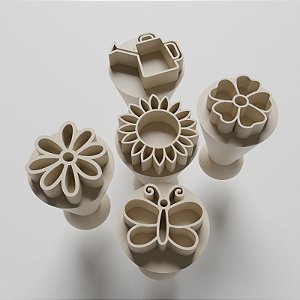 Kit com 05 Carimbos para docinhos/brigadeiro - Primavera