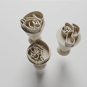 Kit com 03 Carimbos para docinhos/brigadeiro - Smurfs