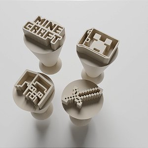 Kit com 04 Carimbos para docinhos/brigadeiro - Minecraft 1