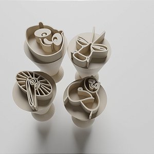 Kit com 04 Carimbos para docinhos/brigadeiro - Kung Fu Panda