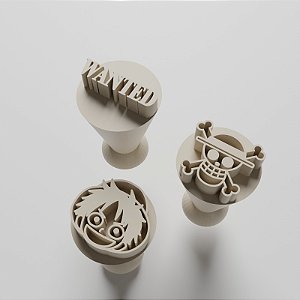 Kit com 03 Carimbos para docinhos/brigadeiro - One Piece